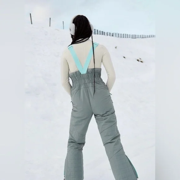 Free People Movement All Prepped Ski Bib - Greyed Olive - Picture 2 of 13